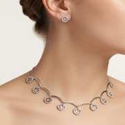 Premium 925 Silver Necklace & Earrings Set for Women